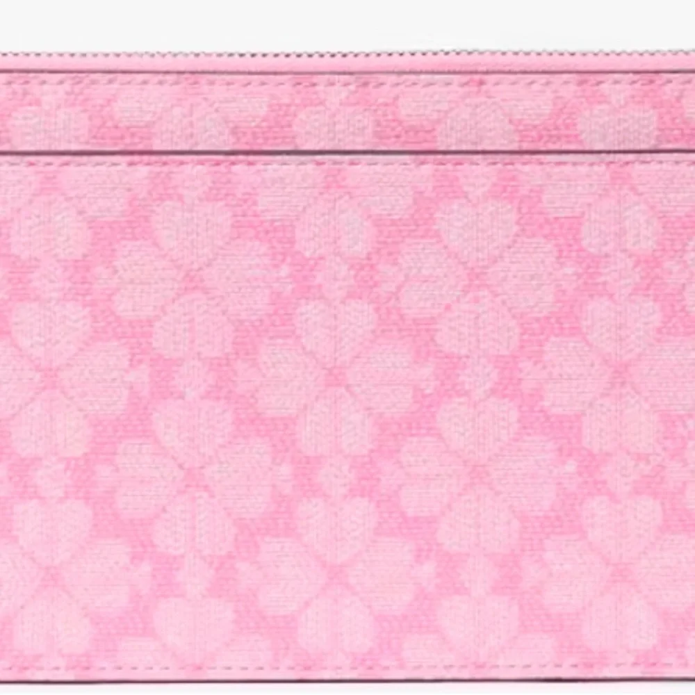 Kate Spade Wristlet Pink Clutch Pebbled Leather with Spade Flower Pattern NWT